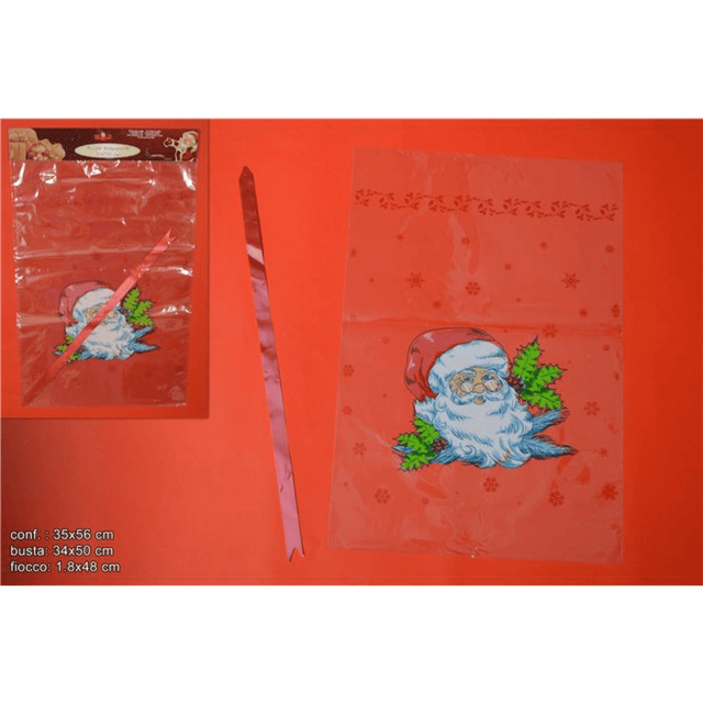 Σακούλα Νάυλον Διάφανη Με Χριστουγεννιάτικο Σχέδιο 34x50cm Welkhome