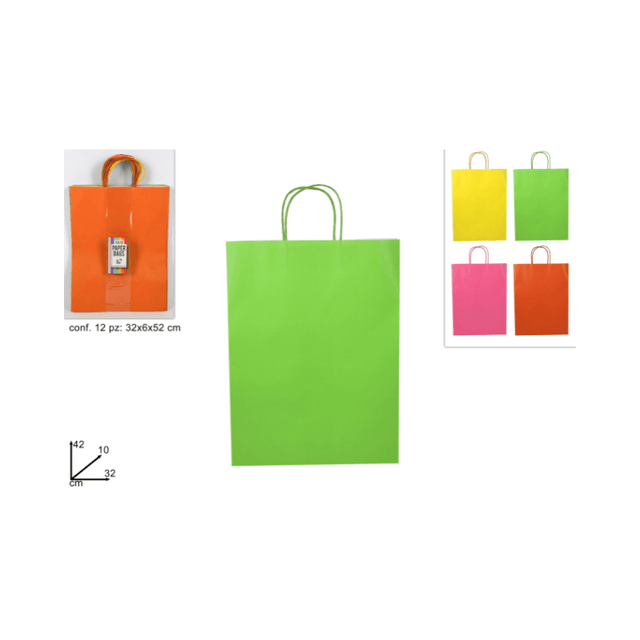 Σακούλα Χάρτινη Δώρου 4 Χρώματα 42x10x32cm Welkhome