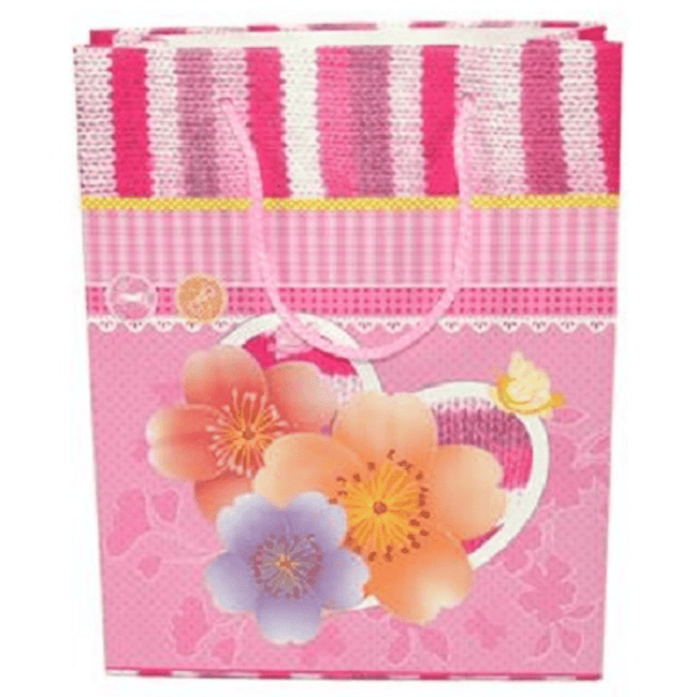 Σακούλα Χάρτινη Δώρου Ροζ 18x14x7cm Art.GI003336 Welkhome