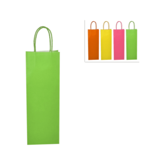 Σακούλα Δώρου για Μπουκάλι Χάρτινη 4 Χρώματα 36Χ12,5Χ8,5cm
