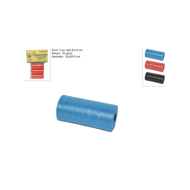 Σακούλες Περιττωμάτων Για Τα Κατοικίδια - 3 Ρολά x 15τμχ (Μονόχρωμες) Welkhome