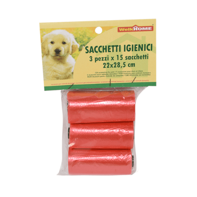 Σακούλες Περιττωμάτων Για Τα Κατοικίδια - 3 Ρολά x 15τμχ (Μονόχρωμες) Welkhome