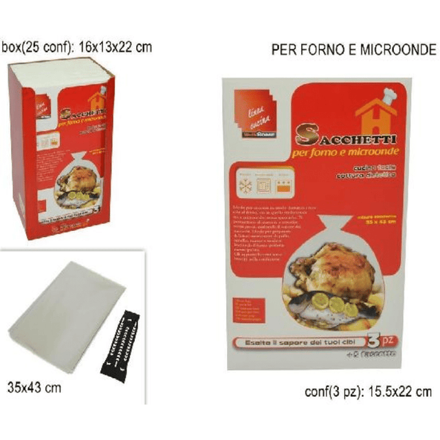 Σακούλες Ψησίματος Πλαστικές Σετ 3 Τεμ. 43x35cm Welkhome