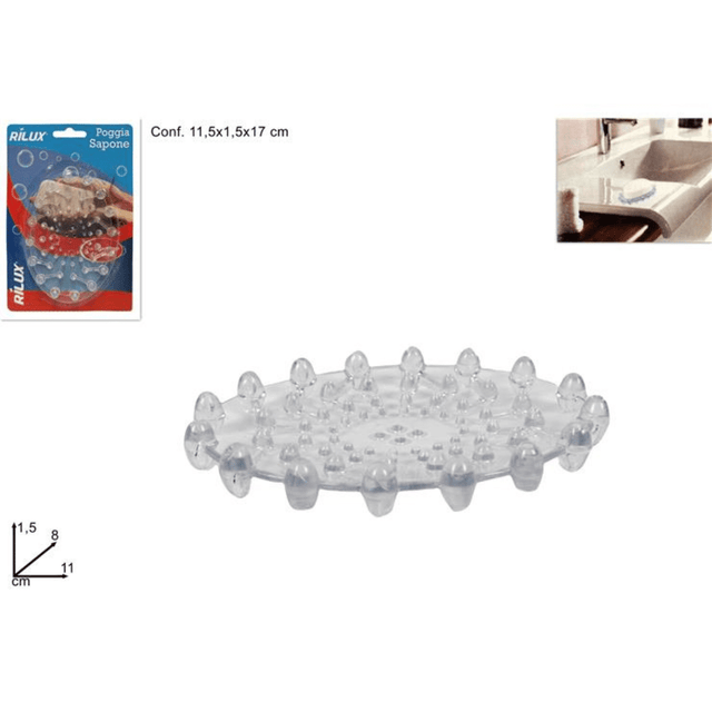 Σαπουνοθήκη Επιτραπέζια Πλαστική Διάφανη 11x8x1.5cm Welkhome 592052