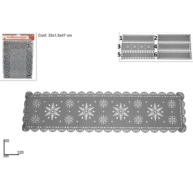 Τραβέρσα Χριστουγεννιάτικη από Τσόχα Γκρι 120x30cm