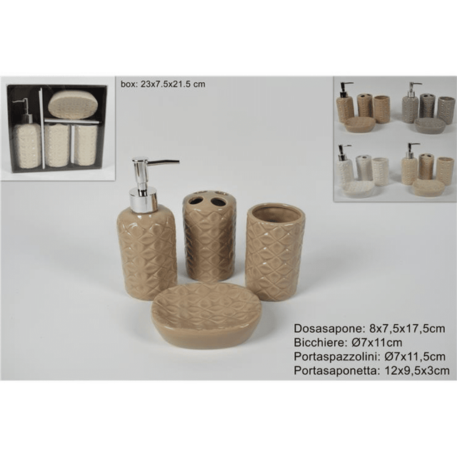 Σετ Αξεσουάρ Μπάνιου Πορσελάνη 4τμχ Welkhome 8034048477519