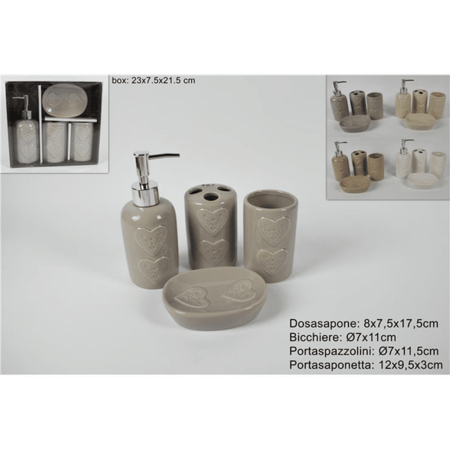Σετ Αξεσουάρ Μπάνιου Πορσελάνη 4τμχ. Art.477526 Welkhome