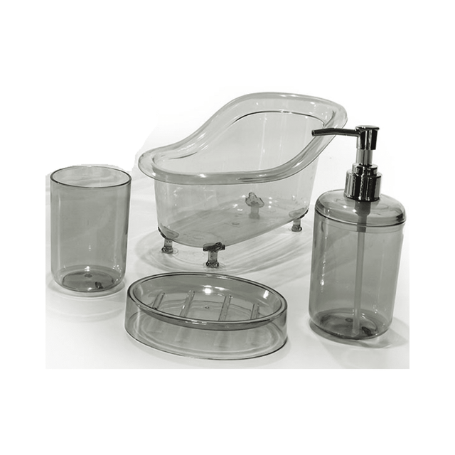 Σετ Αξεσουάρ Μπάνιου 4τμχ. Πλαστικό Γκρι Art.710818 General Trade - Γκρί