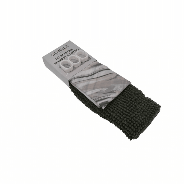 Σετ μπάνιου ΚΟΥΡΤΙΝΑ 180x180cm - ΠΑΤΑΚΙ 45x75cm Sidirela E-2668 - Γαλάζιο