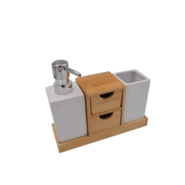 Σετ Αξεσουάρ Μπάνιου Κεραμικό 3 τεμαχίων ''BIJOUX'' Sidirela