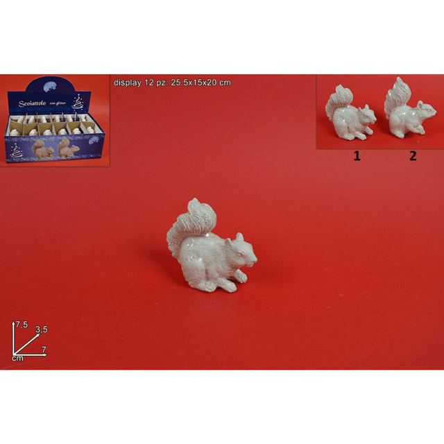 Σκίουρος Διακοσμητικός Χριστουγεννιάτικος 7,5x7x3,5cm 2 Σχέδια Welkhome