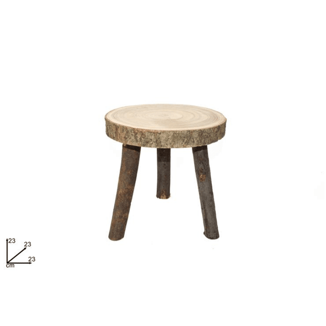 Σκαμπό Διακοσμητικό Ξύλινος Κορμός Δέντρου h23x23cm Welkhome