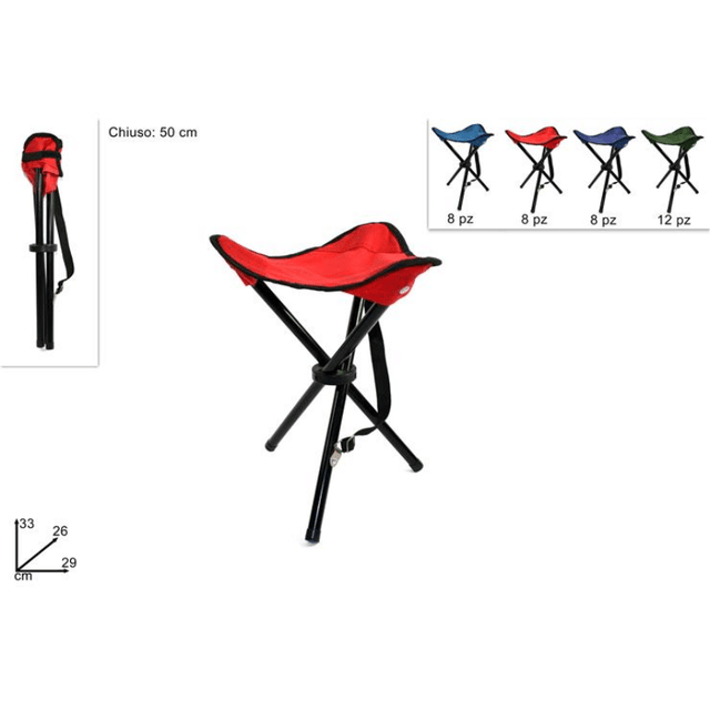 Σκαμπό Πτυσσόμενο Υφασμάτινο με Μεταλλικά Πόδια h33x26x29cm Welkhome