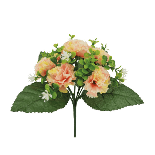 Μπουκέτο από Τεχνητά Φυτά Γαρύφαλλο Σομόν Χ7 Y25cm Marhome