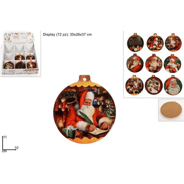 Σουβέρ Γυάλινο Με Χριστουγεννιάτικο Σχέδιο Φ10cm 1Τεμ welkhome