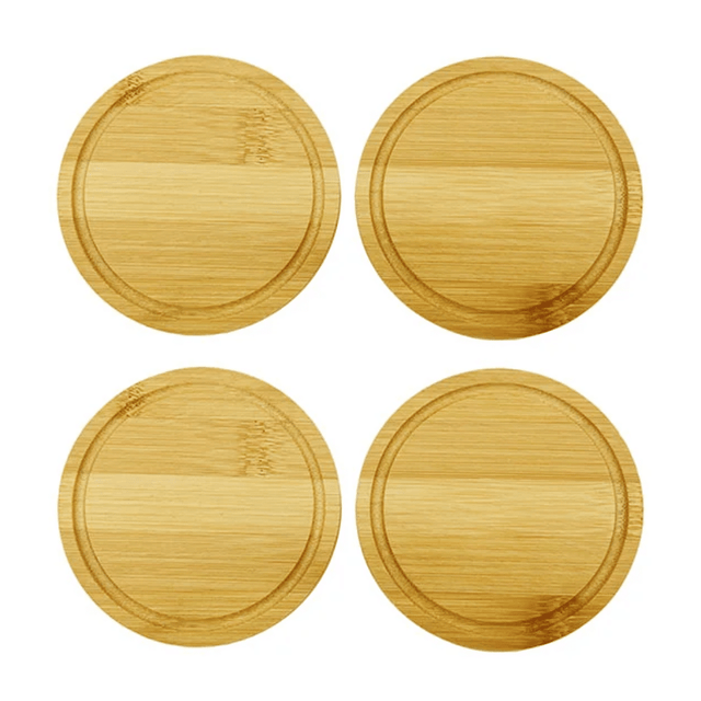 Σουβέρ Στρόγγυλο Σετ 4τεμ από Φυσικό Bamboo 10x1x10cm G.Wurm