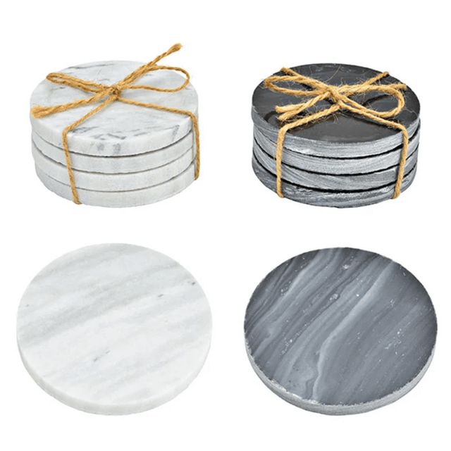 Σουβέρ Στρόγγυλο Σετ 4 τεμ. από Μάρμαρο Ø10cm G.Wurm