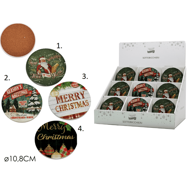 Σουβέρ Χριστουγεννιάτικο Γυάλινο με Διάφορα Σχέδια 10.8cm Vesti Casa