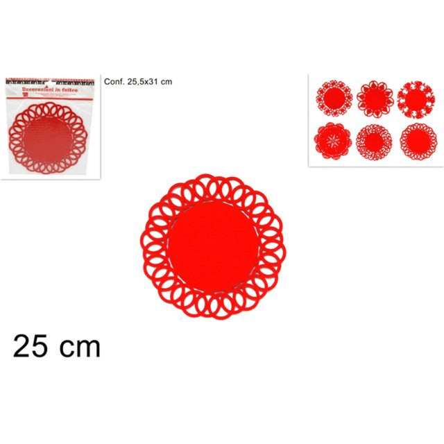 Βάση Κατσαρόλας Σουπλά Κόκκινα Διάφορα Σχέδια 25cm Welkhome