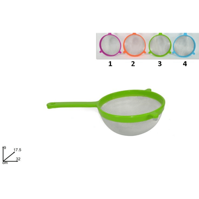 Σουρωτήρι Χειρός Μεγάλο Πλαστικό με Ανοξείδωτη Σίτα Φ17,5x32x9εκ ύψος ART.AL002234 Welkhome