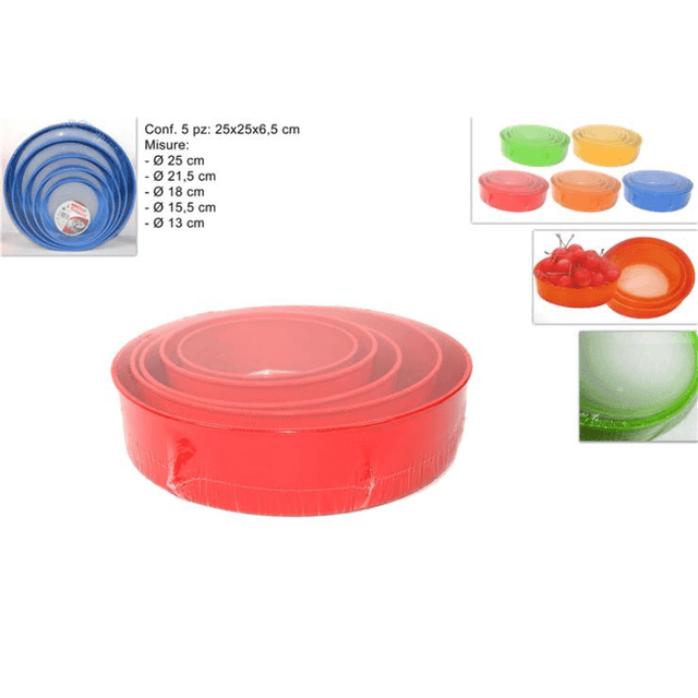 Σουρωτήρι με Πλαστική Σίτα Σετ 5/τεμ Welkhome