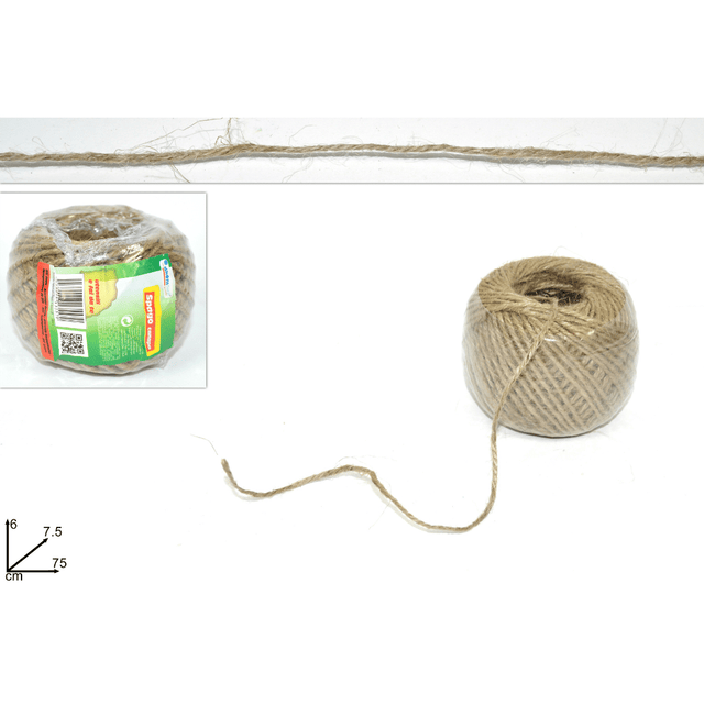 Σπάγγος Κανάβινος 40 Μέτρα 60gr 6x7,5x7,5cm Art.2012198 Welkhome