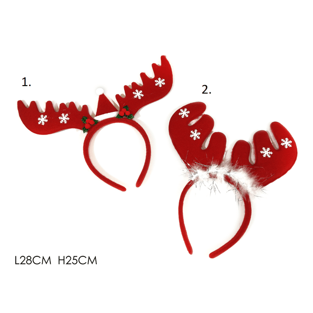 Στέκα Χριστουγεννιάτικη με Κέρατα Ταράνδου Κόκκινη 25x28cm Vesti Casa