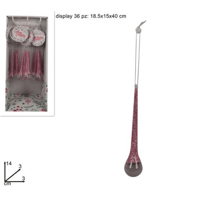 Σταλακτίτης Κρεμαστό Διακοσμητικό Ροζ Χριστουγεννιάτικο 14x3x3cm ART.792447/PINK Welkhome