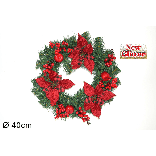 Στεφάνι Διακοσμητικό Χριστουγεννιάτικο 40cm Welkhome