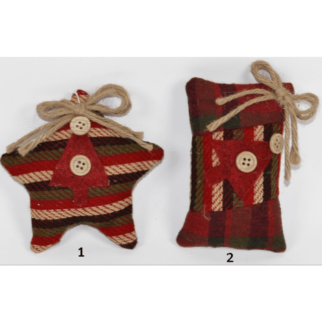 Στολίδι Κρεμαστό Υφασμάτινο Χρώμα Κόκκινο 12cm Welkhome