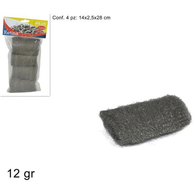 Συρμάτινα Σφουγγαράκια Κουζίνας Ανοξείδωτο Σετ 4τμχ. 12gr Welkhome