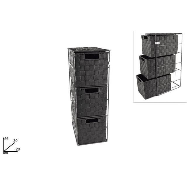 Συρταριέρα 3 Θέσεων Υφασμάτινη Γκρί 56x30x20cm Welkhome