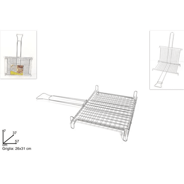 Σχάρα Ψησταριάς Διπλή Μεταλλική με Πόδια 57x37x7cm. Welkhome