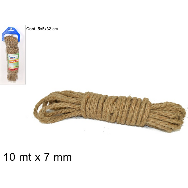 Σχοινί Γενικής Χρήσης 10 Μέτρα Κανάβινο 10mtX7mm Welkhome 2016107