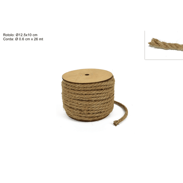 Σπάγγος Κανάβινος Σχοινί Σιζάλ (Τριχιά) Διακοσμητικό Φ0,6cm X 26 Metra Welkhome