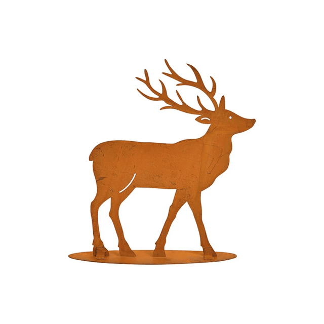 Τάρανδος Διακοσμητικός από Καφέ Σκουριαμένο Μέταλλο 17x20x4cm G.Wurm