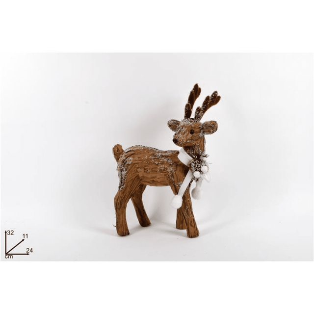 Τάρανδος Ξύλινος Διακοσμητικός 32cm Welkhome