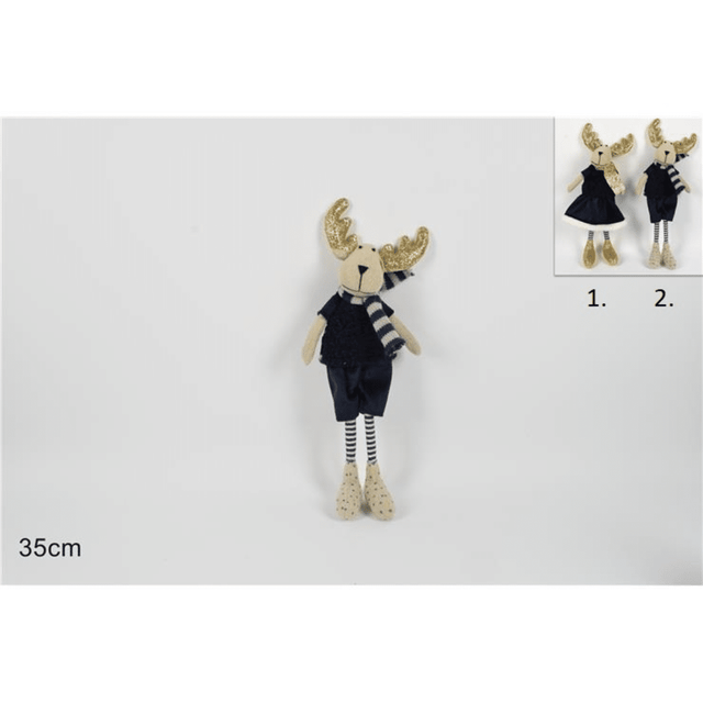 Τάρανδος Υφασμάτινος Μπλέ 35cm Διατίθεται σε 2 Σχέδια Welkhome