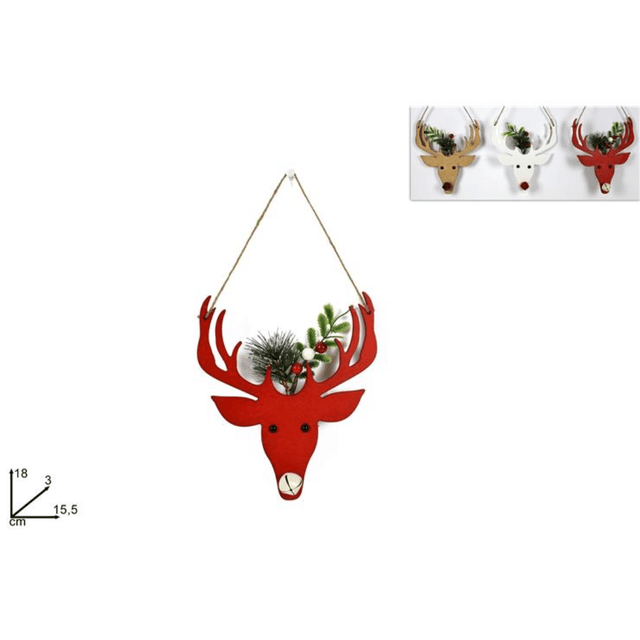 Τάρανδος Χριστουγεννιάτικο Ξύλινο Στολίδι 18x3x15.5cm ART.BMS-83 Welkhome