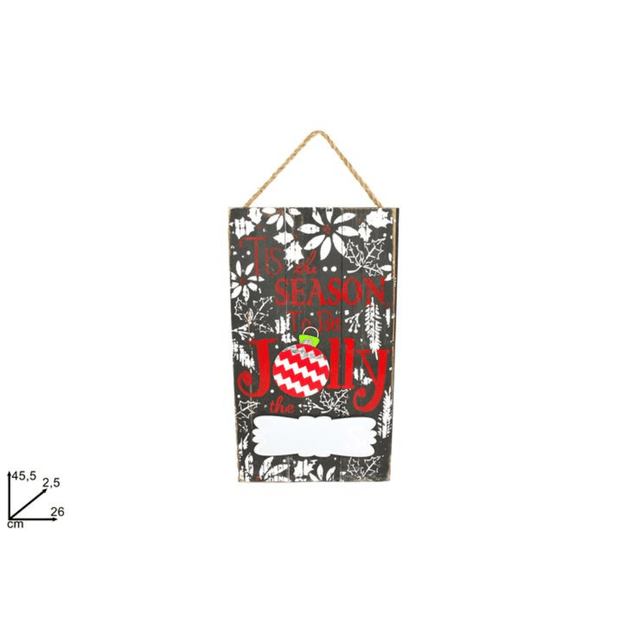 Ταμπέλα Ξύλινη Διακοσμητική Χριστουγεννιάτικη 45.5x2.5x26cm Welkhome