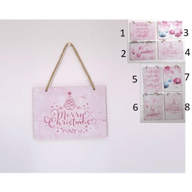 Ταμπέλα Χριστουγεννιάτικη Ξύλινη Κρεμαστή 18x13cm Welkhome