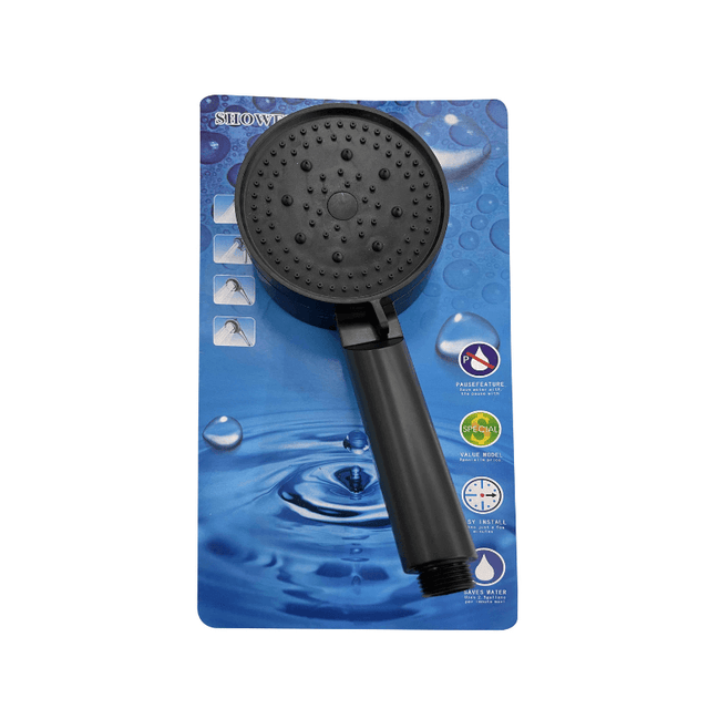 Τηλέφωνο Ντούζ Πλαστικό Μαύρο 23cm Με ρυθμιστή έντασης νερού TnS 04-950-1279