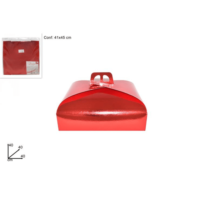 Τουρτιέρα Χάρτινο Κουτί Μεταφοράς Κόκκινο 40x40x40cm Welkhome