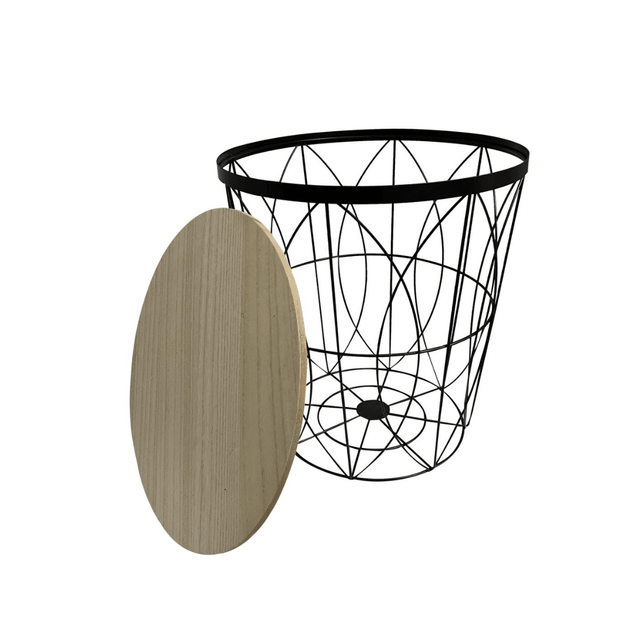 Τραπέζι Βοηθητικό Στρόγγυλο 38x40cm Μαύρο Μεταλλική Βάση TnS 33-950-2336