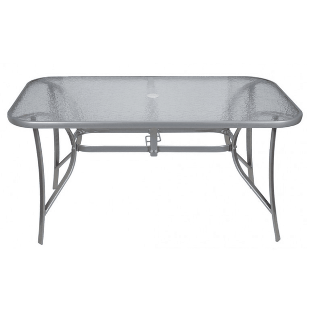 Τραπέζι Μεταλλικό 140x80x72 εκ. χρ. Γκρι Με Τζάμι Ασφαλείας TAB-14080 EPAM