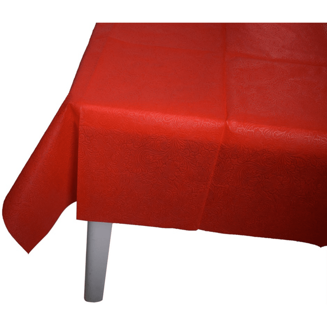 Τραπεζομάντηλο Αδιάβροχο TNT 100x100cm 60gr. Κόκκινο Σχέδιο Λουλούδι (ART.RS-847) Welkhome