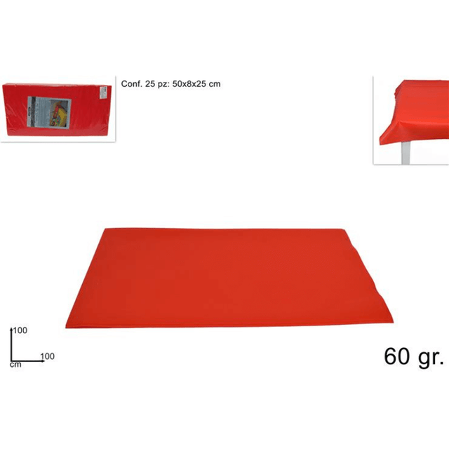 Τραπεζομάντηλο Αδιάβροχο TNT 100x100cm 60gr. Κόκκινο Welkhome