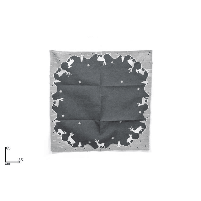 Τραπεζομάντηλο Χριστουγεννιάτικο Καρέ 85x85cm Γκρί Welkhome