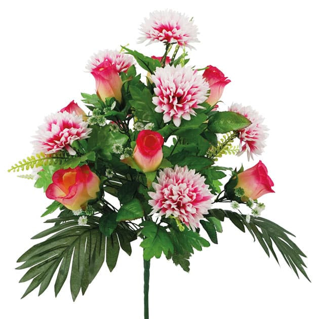 Μπουκέτο από Τεχνητά Φυτά ΧΡΥΣΑΝΘΕΜΟ ΤΡΙΑΝΤΑΦΥΛΛΟ ΦΟΥΞ Y52cm Marhome
