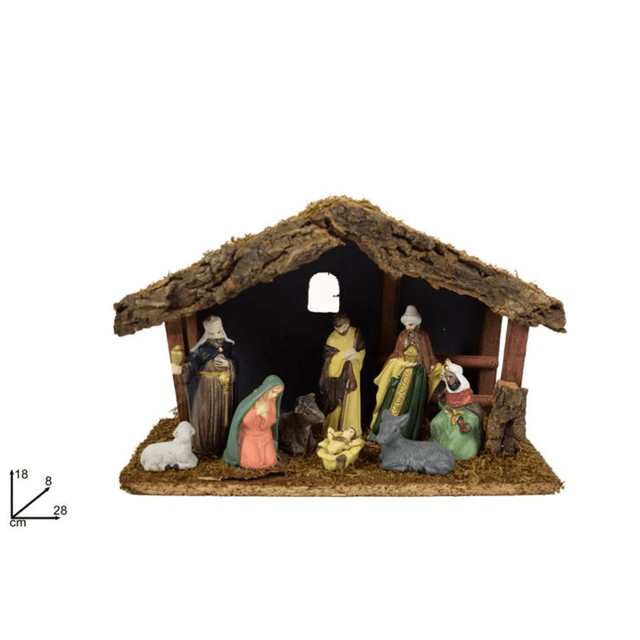 Φάτνη Χριστουγεννιάτικη 9 Τεμαχίων 28x18x8cm Welkhome